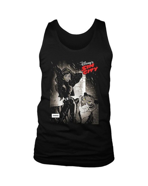 Disney Sin City Jasmine Aladdin Rajah Ginn Sahara Man's Tank Top