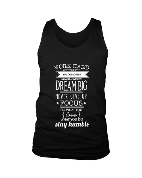 Work Hard Quotes Man's Tank Top