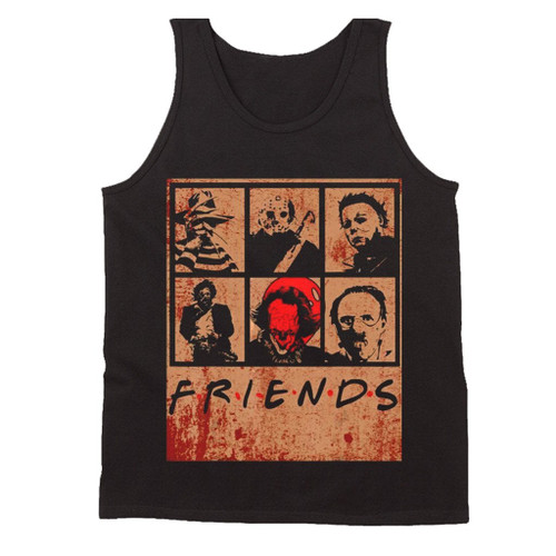 Scary Friends Horror Movie Creepy Halloween Man's Tank Top