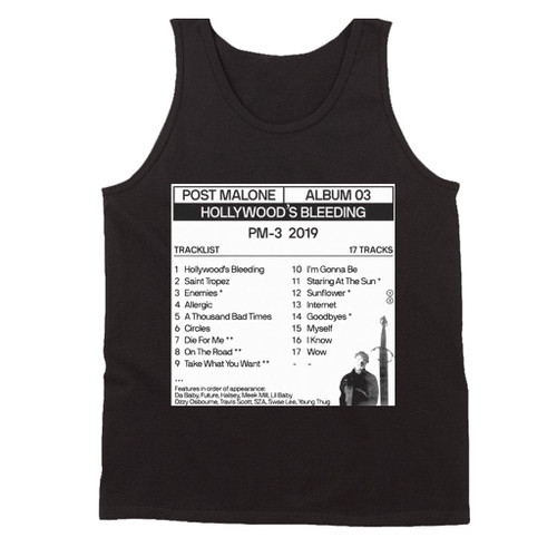 Post Malone Tracklist Man's Tank Top