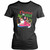 Christmas In July Santa Flamingo Floater Womens T-Shirt Tee