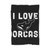 I Love Orcas Blanket