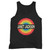 Janet Name Retro Rainbow Circle Distressed  Tank Top