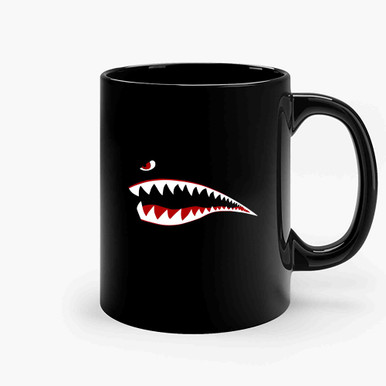 Shark Teeth Nose Art Wwii Military Plane Aircraft Ceramic Mugs