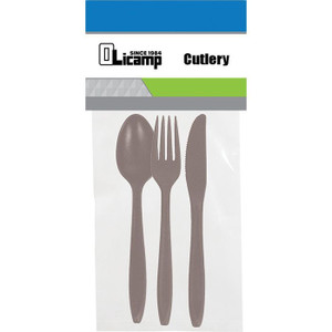 Olicamp 3 Piece - Smoke Fork Knife Tea Spoon Olicamp 3 Piece - Smoke Fork Knife Tea Spoon