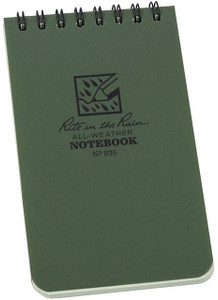 Rite In The Rain Top Spiral Book | 3" X 5: | Green Rite In The Rain Top Spiral Book | 3" X 5: | Green