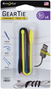 Nite Ize Gear Tie Cord Twist 6" | 4 Pack Nite Ize Gear Tie Cord Twist 6" | 4 Pack