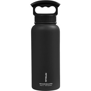 Fifty/Fifty 34Oz Vaccum Insulated | With 3 Finger | Black Fifty/Fifty 34Oz Vaccum Insulated | With 3 Finger | Black