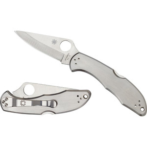 Spyderco Delica 4 Stainless Plainedge Knife Spyderco Delica 4 Stainless Plainedge Knife