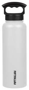 FIFTY/FIFTY  INSULATED BOTTLE | 40 OZ | WINTER WHITE W/ 3 FINGER GRIP CAP