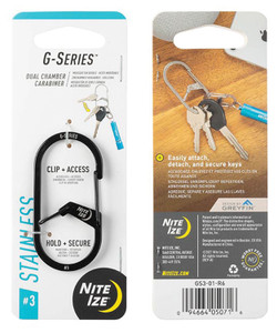NITE IZE G-SERIES DUAL CHAMBER CARABINER #3-BLACK