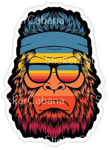 Sticker Cabana Bigfoot Colorful Head 3" Magnet