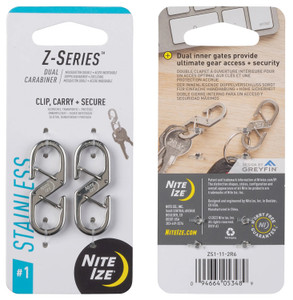 NITE IZE Z-SERIES #1 DUAL CARABINER - 2 PACK