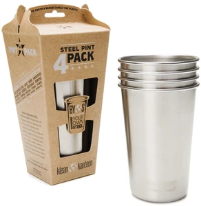 KLEAN KANTEEN  STEEL PINT 16 OZ | BRUSHED STAINLESS | 4 PACK