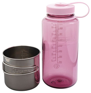 OLICAMP  SPACE SAVER CUP STAINLESS STEEL + WM 1 QT BLOSSOM NALGENE SUSTAIN