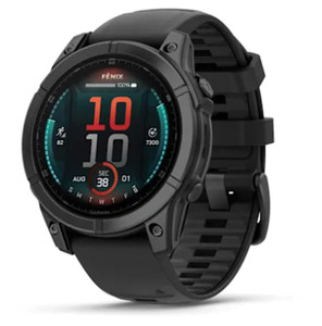 GARMIN  FENIX E SLATE 47MM | GREY WITH BLACK SILICONE BAND