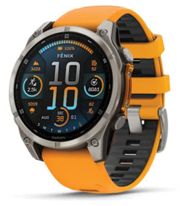 GARMIN  FENIX 8 51MM | AMOLED SAPPHIRE TITANIUM W ORANGE BAND