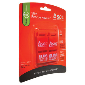 SOL SLIM RESCUE HOWLER WHISTLE 2 PACK