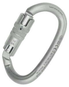 KONG  OVALONE DNA CARBON STEEL ANSI TWIST LOCK CARABINER | LUNAR WHITE