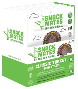 The New Primal Classic Turkey Snack Mates Mini Sticks | Box of 8