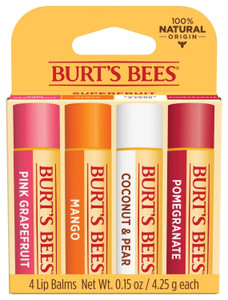 BURT'S BEES  LIP BALM SUPER FRUIT BLISTER 4 PACK
