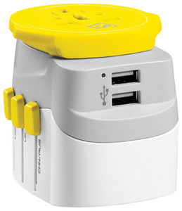 GO TRAVEL  WORLDWIDE ADAPTOR TWIN USB-A