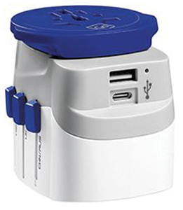 GO TRAVEL  WORLDWIDE ADAPTER USB-A & USB-C