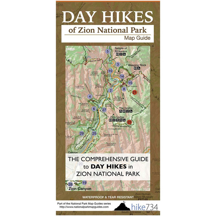 Day Hikess of Zion National Park Map Guide