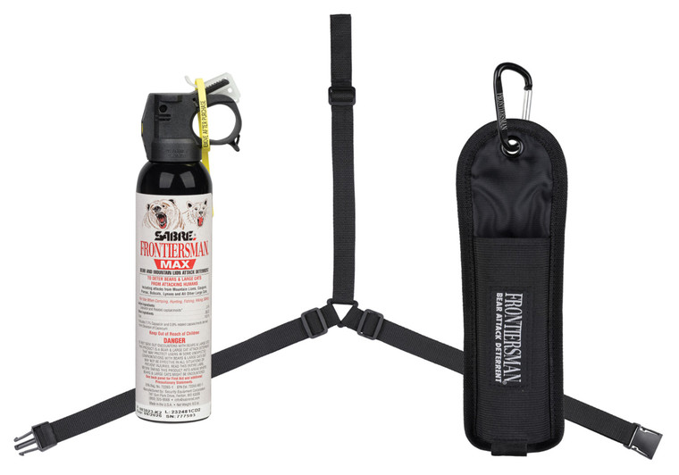 FRONTIERSMAN  BEAR & MOUNTAIN LION SPRAY | 9.2 OZ 3-IN-1 CHEST HOLSTER SET