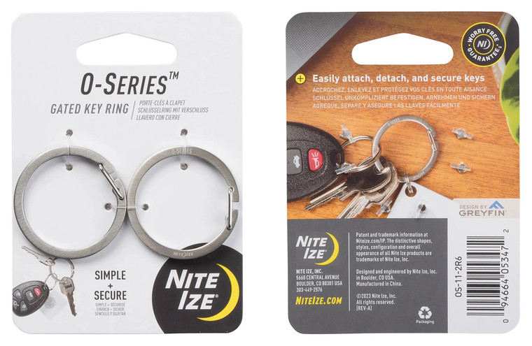 NITE IZE O-SERIES GATED KEY RING-2 PACK