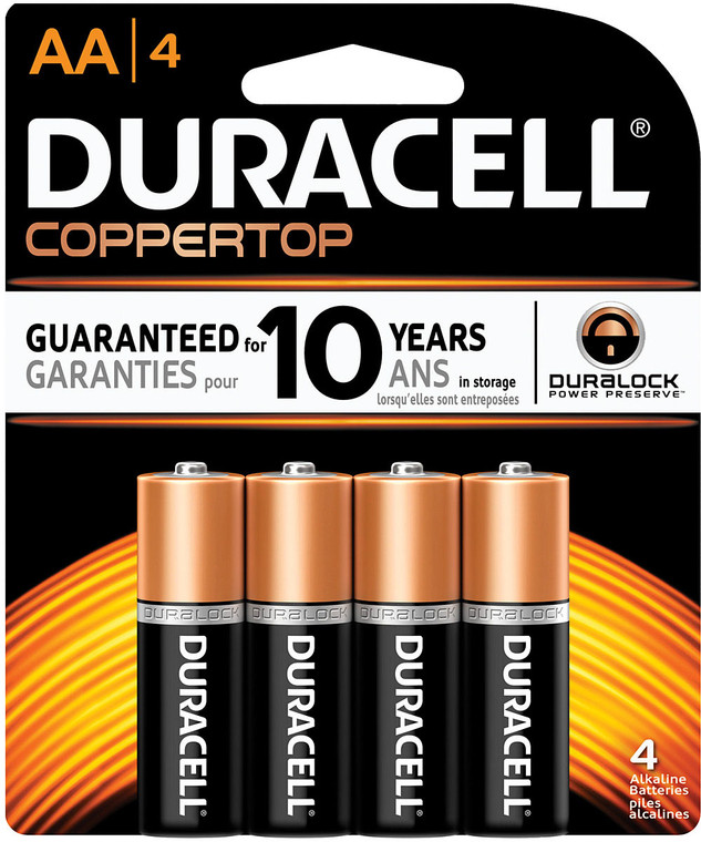 DURACELL  COPPERTOP AA BATTERIES | 4 PACK