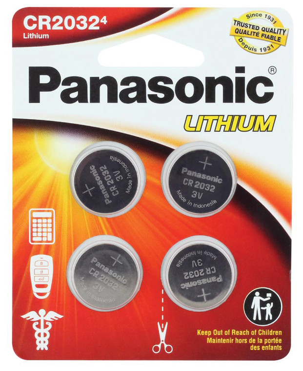 PANASONIC LITHIUM CR2032 COIN 4 PACK