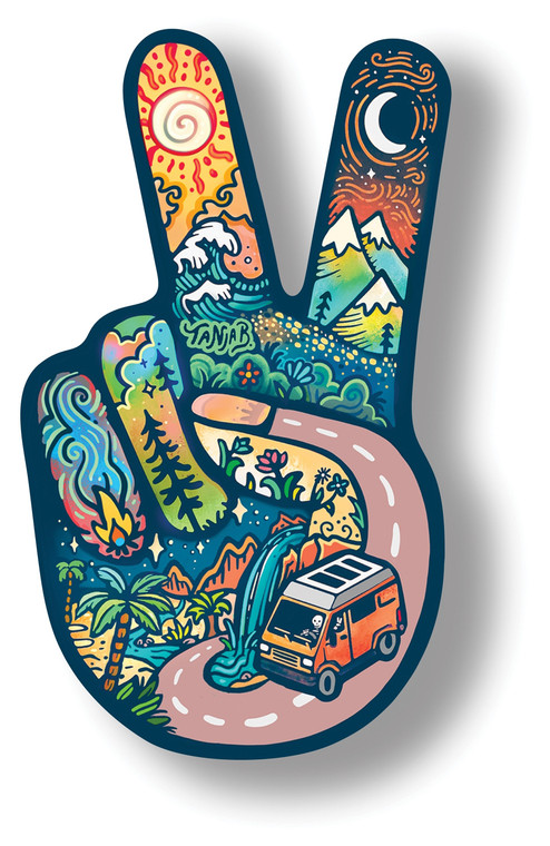 STICKER ART PEACE HANDS