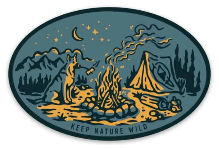 KEEP NATURE WILD CAMPFIRE DOG STICKER