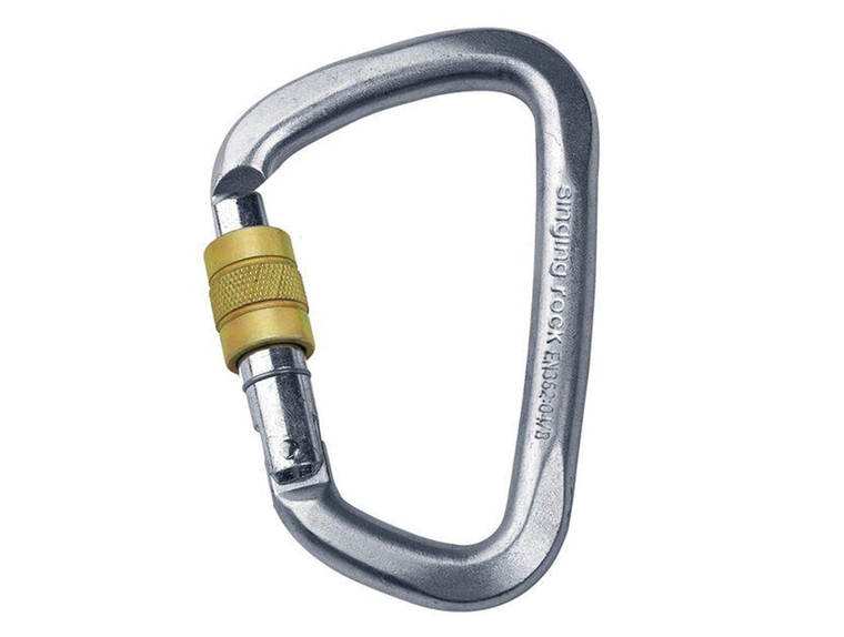 SINGING ROCK  STEEL D SCREWGATE SG CARABINER