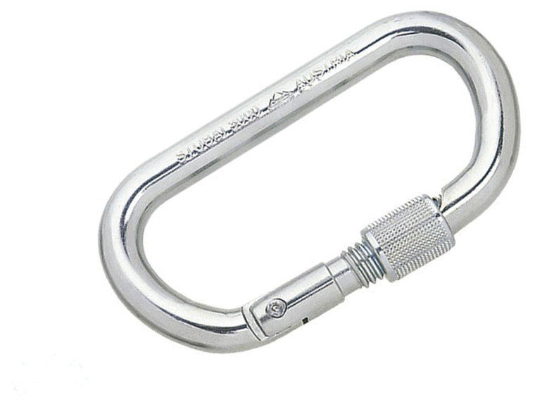Stubai Asym Oval 30kn Steel Screwgate Carabiner With Easylock
