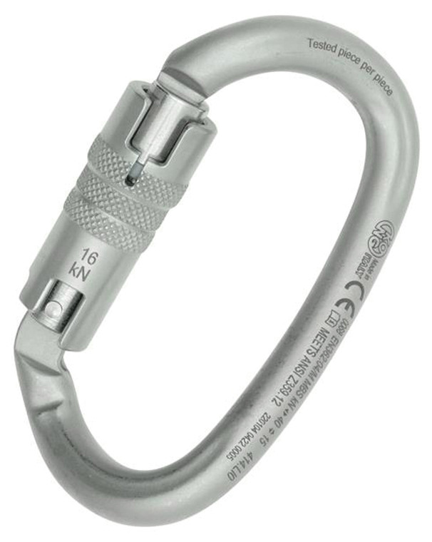 KONG  OVALONE DNA CARBON STEEL ANSI TWIST LOCK CARABINER | LUNAR WHITE