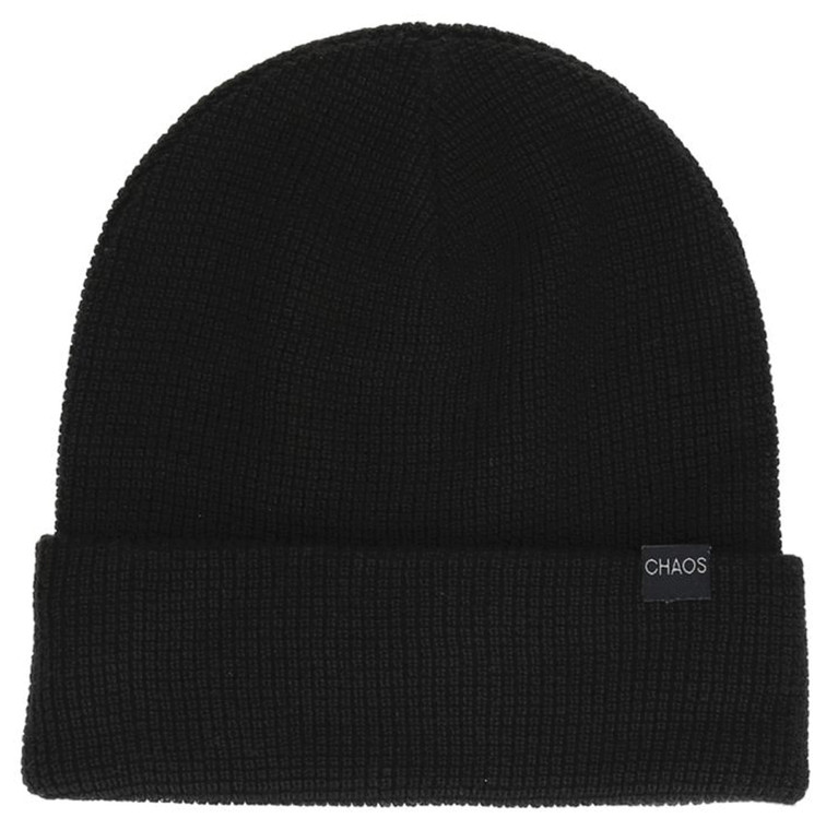 CHAOS  FREE RANGER BEANIE | ECO REPREVE KNIT THERMAL STITCH CUFFED TWO LAYER | BLACK | ADULT