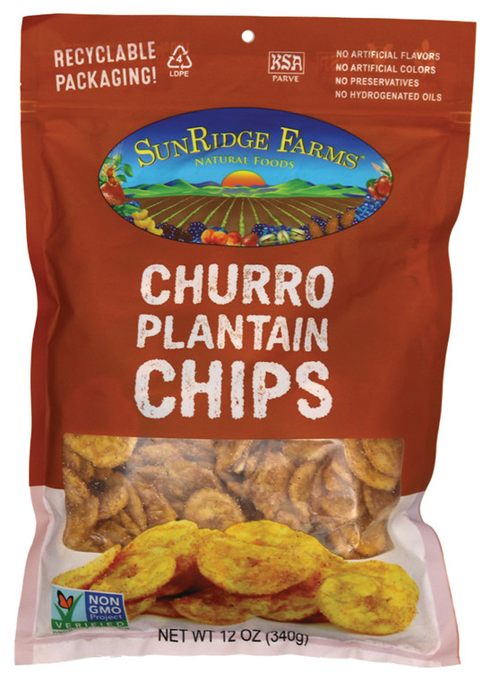 SUNRIDGE FARMS  PLANTAIN CHIPS CHURRO | 12 OZ
