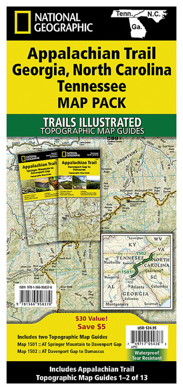 APPALACHIAN TRAIL GA, NC, TN MAP PACK