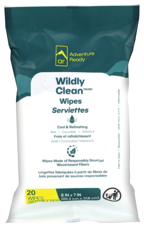 ADVENTURE READY WILDLY CLEAN FACE AND HAND WIPES | 20 COUNT
