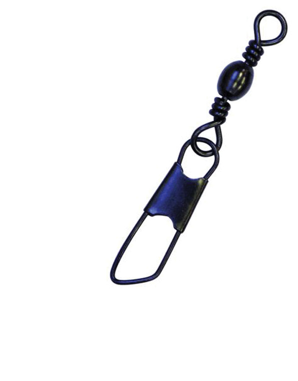 Eagle Claw Barrel Swivel Black With Safety Snap Size 1