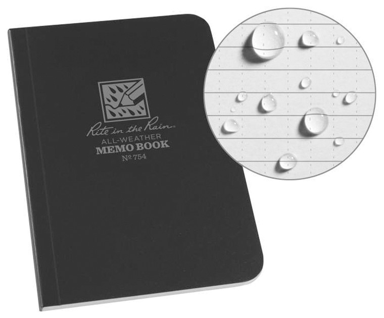 Rite In The Rain Field Memo Book | 3 1/2" X 5" | Black