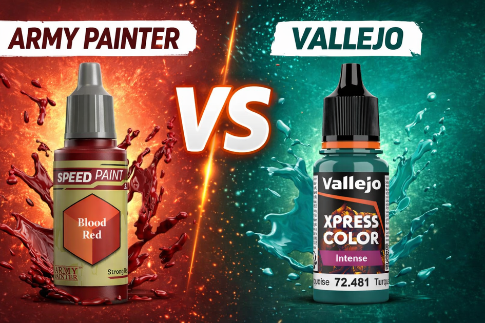 Army Painter Speedpaint 2.0 vs. Vallejo Xpress Color Paints