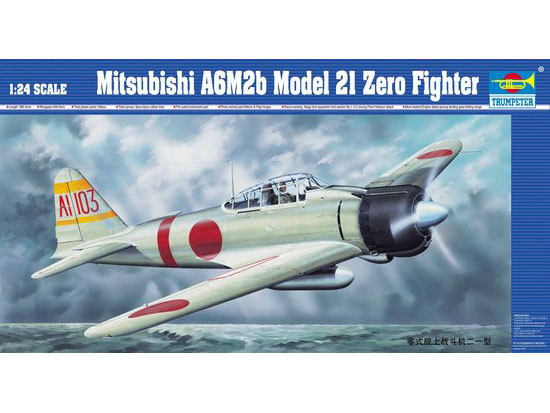 三菱A6M2b Model 21 Zero Fighter 1:24 Trumpeter 1:24 Mitsubishi A6M2b Model 21 Zero Fighter Plastic