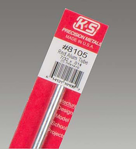 K & S Precision Metals Round Aluminum Tube 7/32"