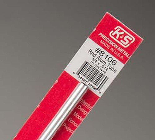 K & S Precision Metals Round Aluminum Tube 1/4"