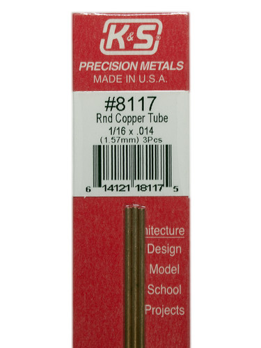 K & S Precision Metals Round Copper Tube 1/16"