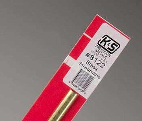 K & S Precision Metals Brass Streamline Tube 1/4"