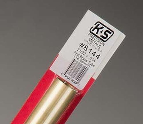 K & S Precision Metals Round Brass Tube 21/32"